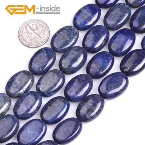 Blue Lapis Lazuli Oval Beads For Jewelry Making Strand 15 Inches Dyed Color DIY Necklace Bracelet New Gift!Free shipping
