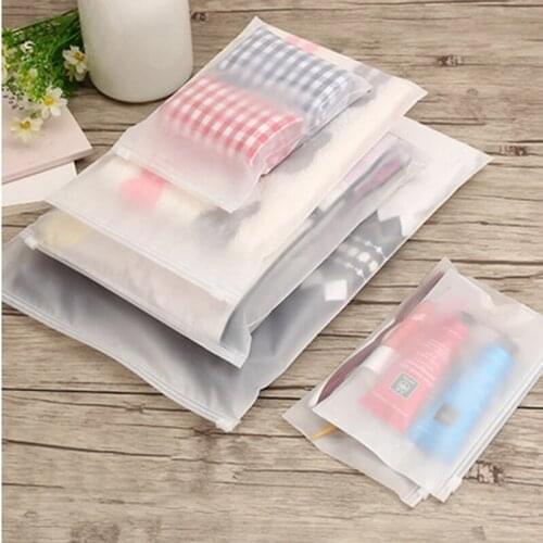 50-100PCS Zip Lock Plastic Bags Vacuum Storage Resealable Transparent CPE Shoe Bag Block Slider Seal Practical Portable Storage