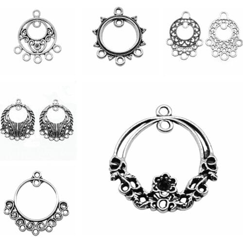 Wecharms bulk charms for jewelry making kit pendant diy jewelry accessories Round Porous Earring Connector