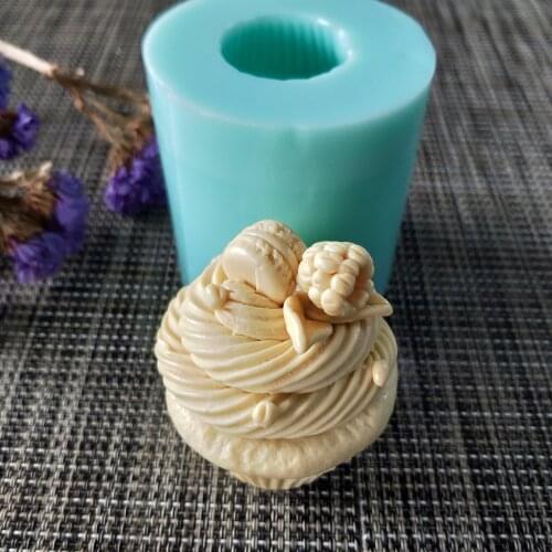 QT0166 PRZY Cupcake Soap Mould Silicone Mold Ice Cream Handmade Soap Making Molds Candle Silicone Mold Resin Clay Moulds