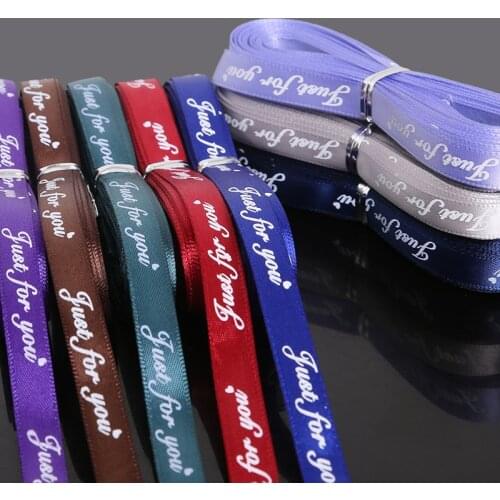 Width 10mm Single Face Grosgrain & Satin Handmade Printed Ribbon Wrapping Decoration, DIY Gift Craft Packing Hair Accessories