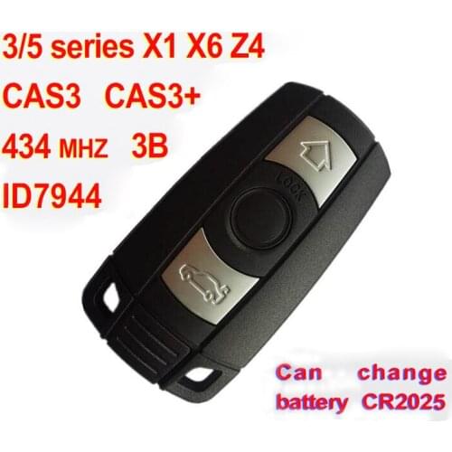 3 Button Smart Key For BMW 3 5 series X1 X6 Z4 With ID7944 Chip 434 Mhz Car Alarm Fob (CAS3 CAS3+)