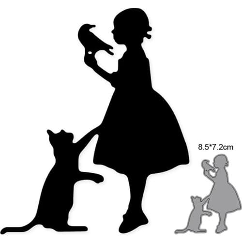 Metal Cutting Dies Cut Mold Girl Animals Cat Bird Decoration Scrapbook Paper Craft Knife Mould Blade Punch Stencils
