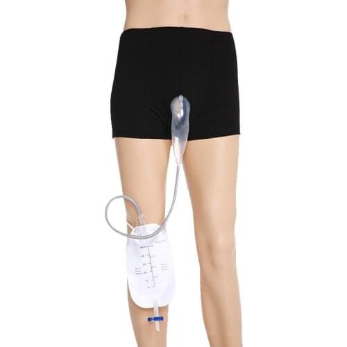 Men Silicone Urine Funnel Collector Reusable Male 500ML Urinary Bag Pee Holder With Panties Catheter For Old Man Hygiene Care