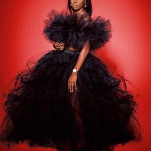 Photo Shoot Girls Tulle Skirts Women Layered High Waist jupe femme falfas Long Tulle Slit Skirt Party Female Maxi Skirt