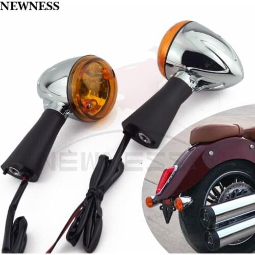 Motorcycle Yellow LED Rear Turn Signals Indicators For Indian Scout sixty BOBBER 2014-2019 Accessories