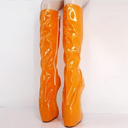 Fashion Woman Boots 18Cm Super High Hoof Heel Sexy Fetish Ballet Knee-High Party Cosplay Shoes Big Size