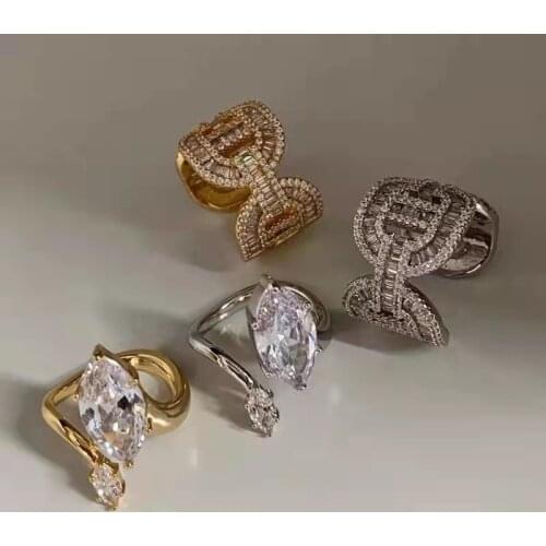 2021New Korea Fashion Temperament Open Ring for Women Dating Ring Engagement Anniversary Birthday Gift for Female Wholesale