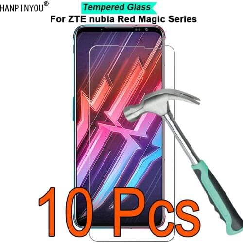 10 Pcs/Lot For ZTE nubia Red Magic 5G 5S Lite 3 3s 9H Hardness 2.5D Toughened Tempered Glass Film Screen Protector Guard