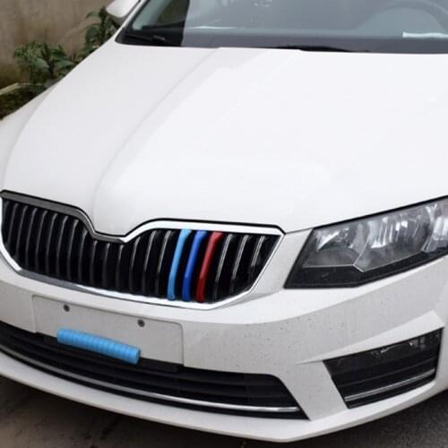 3D Car Front Grilles Trim Sport Strips Cover For Skoda Rapid Spaceback / Rapid 270E