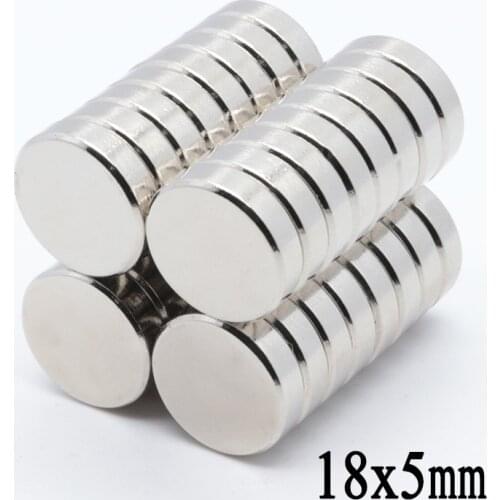 50pcs 18*5Neodymium N35 Dia 18mmX5mm Strong Magnets Tiny Disc NdFeB Rare Earth For Crafts Models Fridge Sticking 18x5 mm