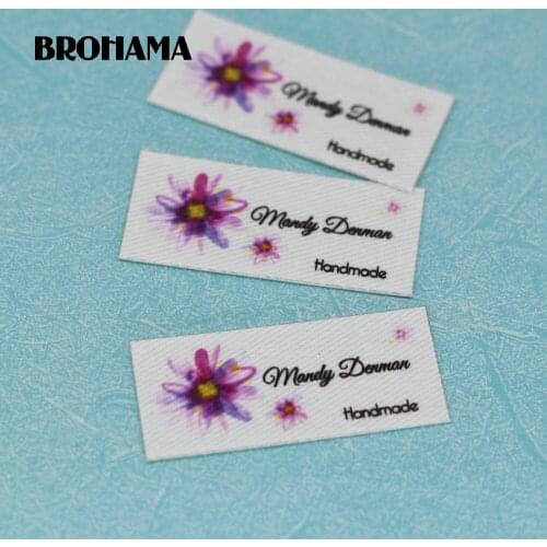 72pieces Custom logo labels, Name iron on label, Custom Clothing tags, Organic Cotton Labels