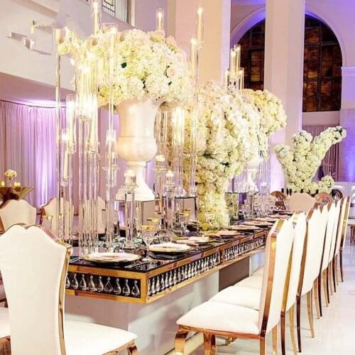 8 heads Wedding supplies centerpiece decoration clear acrylic candelabra senyu1902