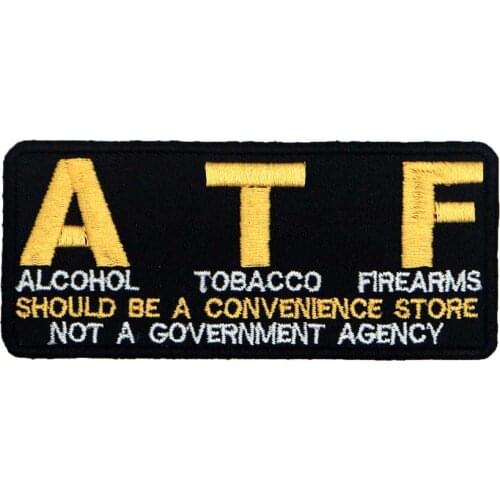 ATF Embroidered Applique Sewing Label Punk Biker Patches Clothes Stickers Apparel Accessories Badge