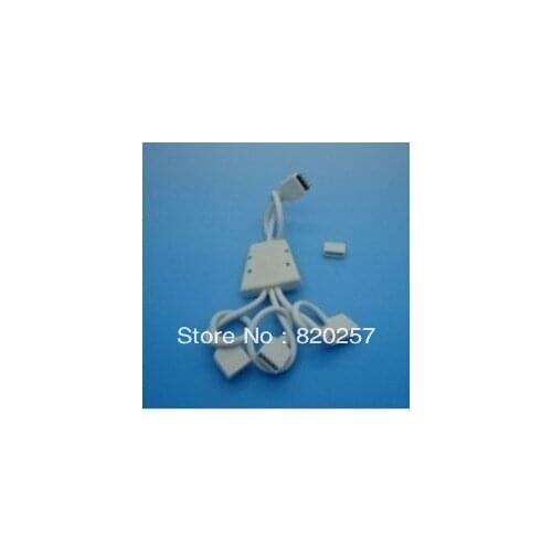 Free shipping 10pcs Lot 4 pin female led connectors splitting cable 1 to 3, for RGB strip