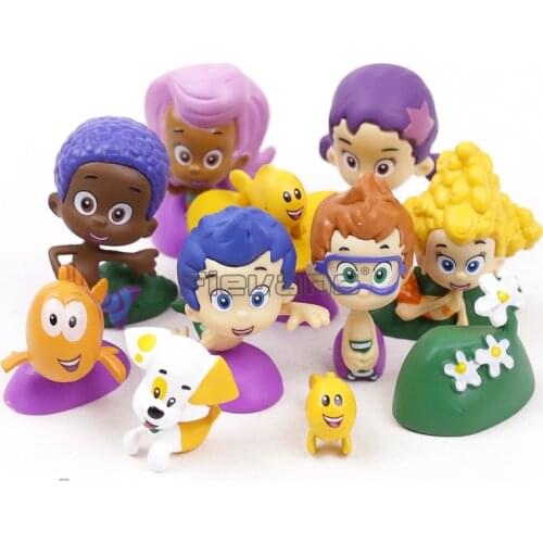 Bubble Guppies Bubble Puppy Goby Deema Gil Oona Underwater Scenery PVC Figures Kids Toys Gifts 12pcs/set