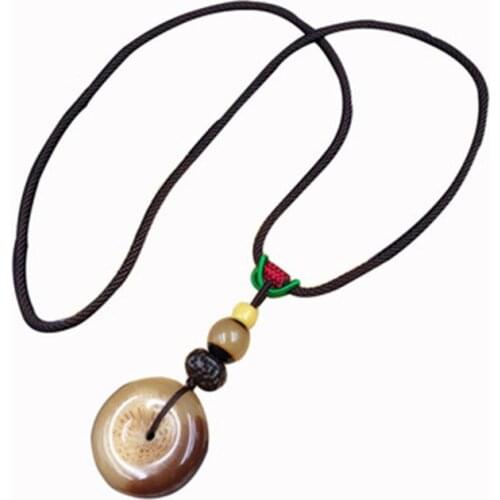 2021 New Imitation honey wax pendant simple necklace rope chain sweater chain long wild decoration pendant accessories gift