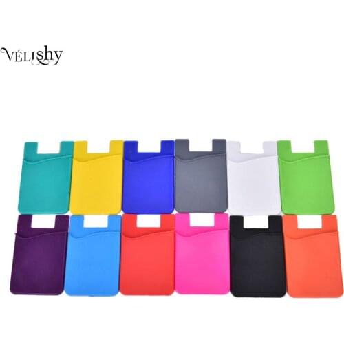 1PCS Hot Sale Fashion Adhesive Sticker Back Cover Card Holder Case Pouch For Cell Phone colorful card holder