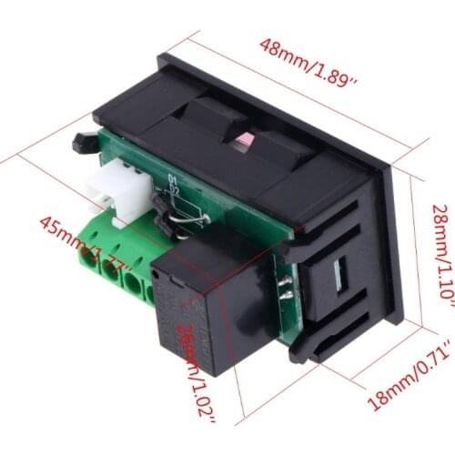 W1218 Digital Thermostat DC12V Temperature Controller For Incubator w/ Probe Red