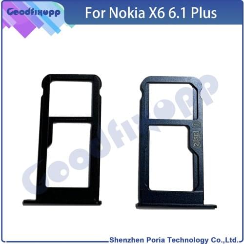 For Nokia X6 6.1 Plus SIM Card And Adaptors Take The Chip Tray Support Cassette-Replacing Housing Repair Parts SD Card Slot