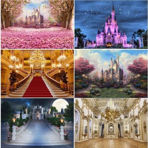 Castle Palace Photography Backdrop girls princess birthday photo background newborn kids portrait background for photo studio