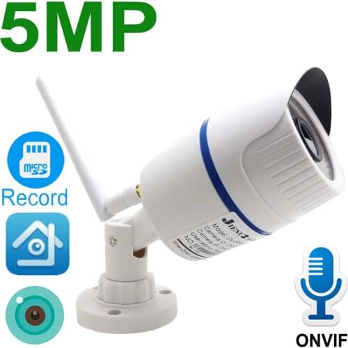 5MP Wireless IP Camera Outdoor Waterproof Security Surveillance Infrared Night Wifi Audio HD SD card slot ICSee XMEye JIENUO