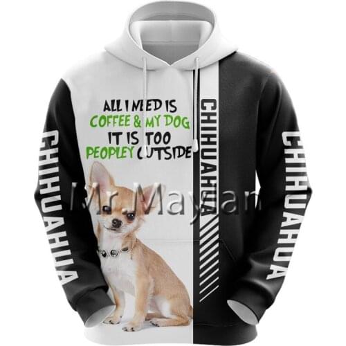 Cute Chihuahua Dog 3D Printed Jacket Men/women Harajuku Hoodie Unisex Casual Camo Streetwear Sweatshirt Pullover sudadera hombre