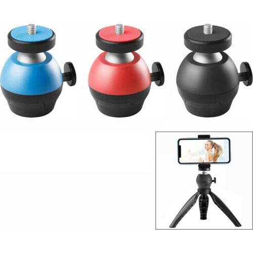 Mini Ball Head for Tripod Monopod Adaptor Mount with 1/4inch Screw for Gopro Hero 9 8 7 6 5 SJcam DJ OSMO Action Cameras Phones