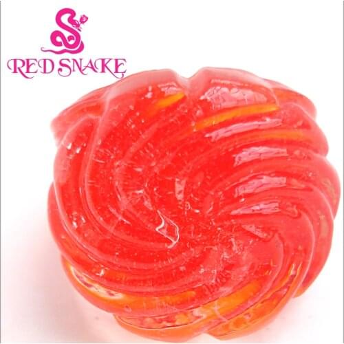 RED SNAKE Fashion Ring Handmade Red Whirlpool design Murano Glass Rings