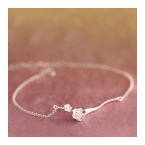 Fashion Cute Flowers Sunflower Sakura Chain On Hand Bangle Bracelet For Women Korean Dainty Jewelry Gifts