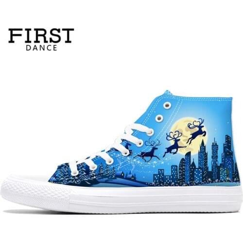 First Dance Men Classic Canvas Christmas Shoes Casual Mens Spring Sneakers High Top Shoes Man Breathable Casual Brand Shoes Man