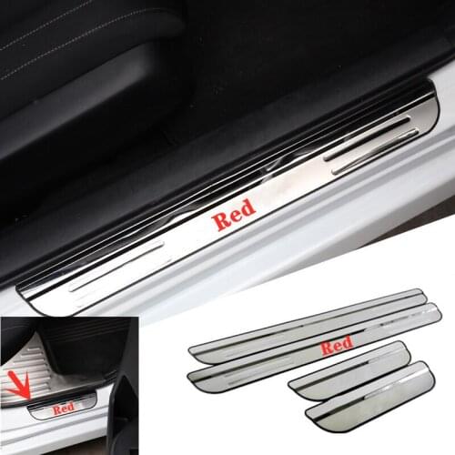 For Honda Civic 10th 2016-2019 Stainless steel Door Sill Scuff Plate Cover Car Sticker Styling Trim Guard Protector Door Sills