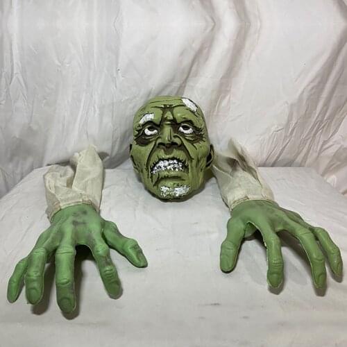 BIEMLERFN New Halloween Horror Props Skeleton Head and Arms Best Halloween Graveyard Decoration Scary Outdoor Garden Yard Decor