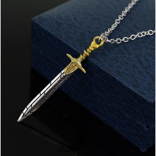 Percy Jackson The Sea Of Monsters Vintage Sword Statement Necklace Boutique Golded Men Long Pendants Necklace Drop Shipping