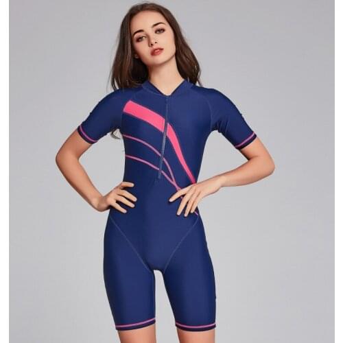 SBART Women Quick Dry Sun Protection Short sleeve Surf Rash Guard one-piece swimsuit Surfing Swimwear Water Sports Clothing
