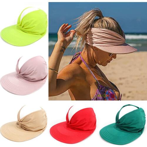 Summer Womens Mens Sun Hat Candy Color Empty Top Soft Breathable Sunscreen Hat Sun Hat Fishing Hat Travel Outdoor Sports Sun Hat