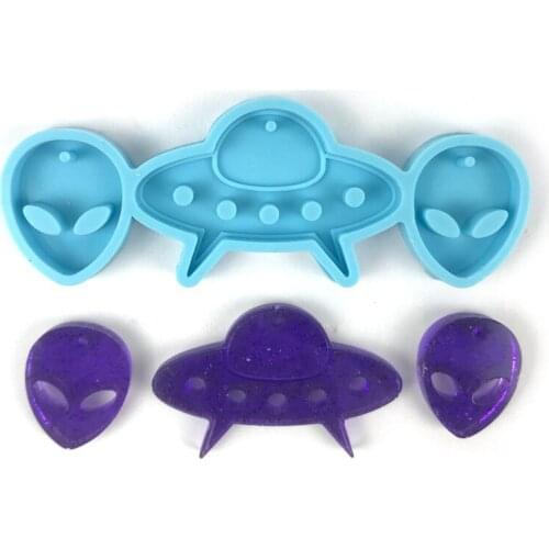 DIY Alien Spaceship Crystal Epoxy Resin Mold Creative Keychain Silicone Mold For Jewelry making