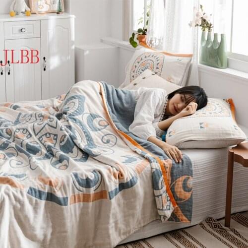 Bohemia Style thread blanket soft 4 layer Gauze towel blanket 100% cotton quilt 200*230cm body cover AB side Jacquard bedspread