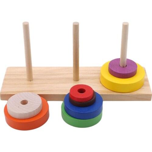 Fun Educational Wooden Tower Classic Mathematical Puzzle Toy for Children Intelligence Kids Educational Tool Gifts