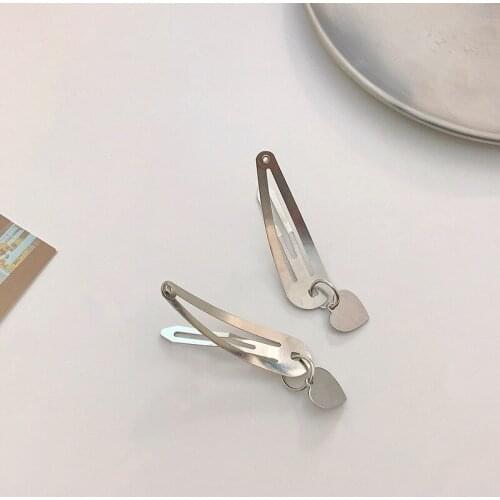 New Girl Hairpin Metal Pendant Bb Clip Headdress Simple Personality Hollow Heart Hair Clip for Women Fashion Hair Accessories