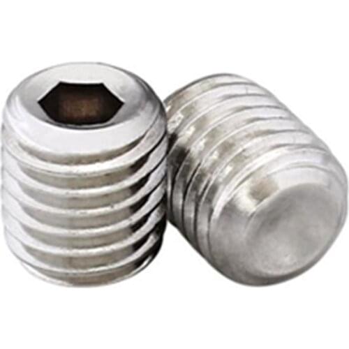20 pcs DIN913 M2 M2.5 M3 M4 M5 M6 M8 M10 M12 M16 304 Stainless Steel Grub Screws Flat Point Hexagon Socket Set Screws