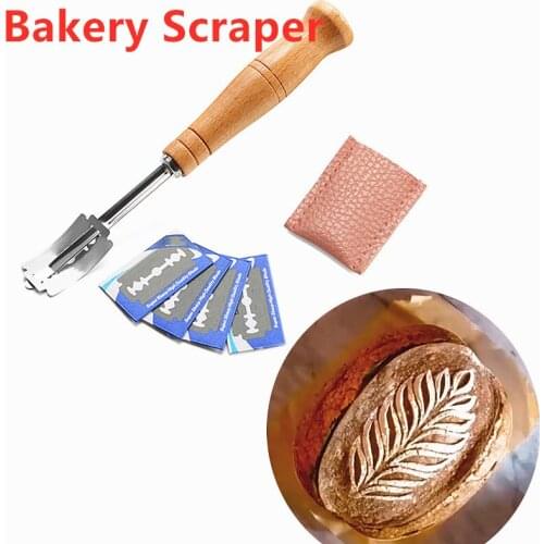 2021 Kitchen Bakery Scraper Bread Knife/Slicer/Cutter Dough Breads Scoring With Blades and Cover Bread Lame Tools