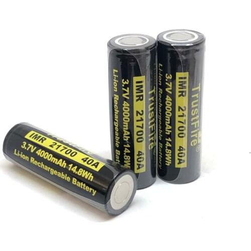 5pcs/lot TrustFire IMR 21700 3.7V 40A 4000mAh 14.8W Rechargeable Battery Lithium Batteries For Flashlights Torch