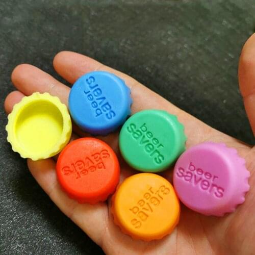 6Pcs Beer Savers Beer Bottle Cap Silicone Color Wine Bottle Stopper Fresh-keeping Sealed Dust-proof Cover For Bar & Kitchen Tool