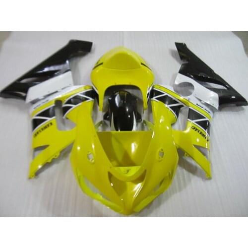 Aftermarket body parts fairing kit for Kawasaki ninja ZX6R 05 06 yellow white black fairings set ZX6R 2005 2006 NW26