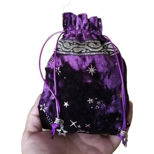 Velvet 12 Constellation Tarot Card Storage Bag Board Game Card Mini Drawstring Package Board Game Tarot Storage Bag