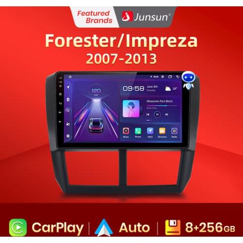 Junsun V1 Android 10 Head Unit 4G Carplay Car Radio Video Player GPS For Subaru Forester 3 SH Impreza 2007-2013 no 2din dvd