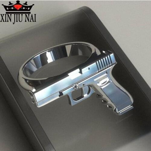 Silver 925Europe and the United States punk retro fashion creative men and women exaggerated ring retro rifle rings jewelry gift