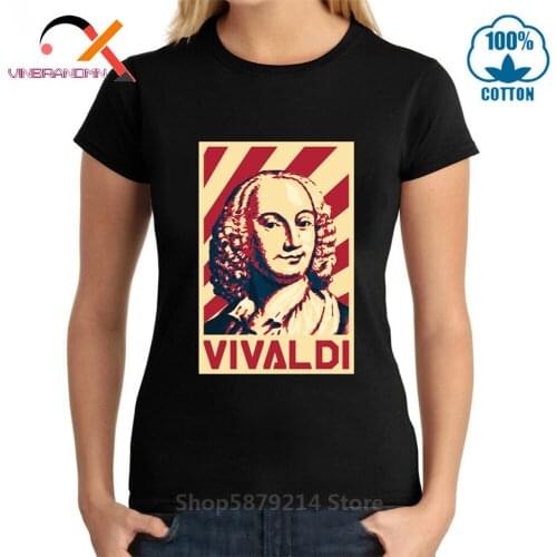 Rosso Italy Tshirt woman Humor piano T Shirt Baroque n 'Roll - Vivaldi Talented musician Print Big Graphic conductor poster Tees