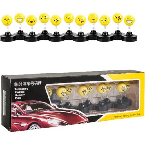 Shaking Head Doll Yellow Car Dashboard Ornaments Creative Funny Car Interior Accessories Car Stop Sign Luminous Number Design